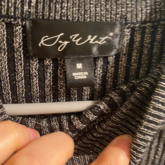 Say What? Charcoal Long Sleeve Knit Dress - Picture 2 of 3